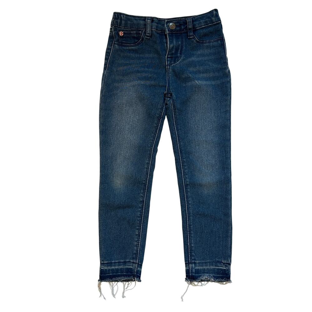 Hudson Kids Dark Wash Skinny Jeans Frayed Hem - Size 4T